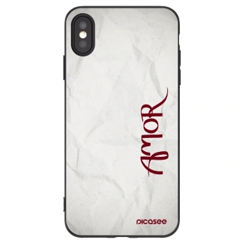 Picasee Μαύρη θήκη σιλικόνης για Apple iPhone XS Max - Amor