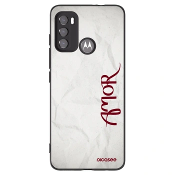 Picasee Μαύρη θήκη σιλικόνης για Motorola Moto G60 - Amor