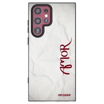 Picasee Μαύρη θήκη σιλικόνης για Samsung Galaxy S22 Ultra 5G - Amor