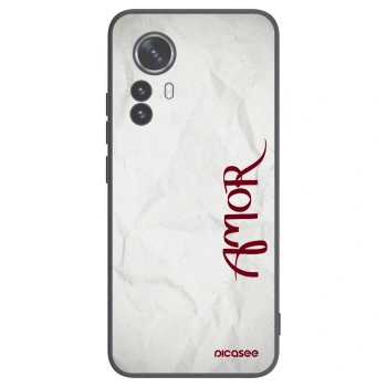 Picasee Μαύρη θήκη σιλικόνης για Xiaomi 12 Pro - Amor