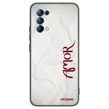 Picasee Μαύρη θήκη σιλικόνης για OPPO Reno 5 5G - Amor