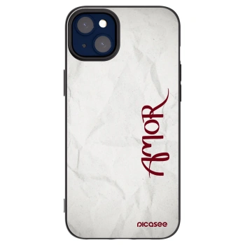 Picasee Μαύρη θήκη σιλικόνης για Apple iPhone 14 Plus - Amor