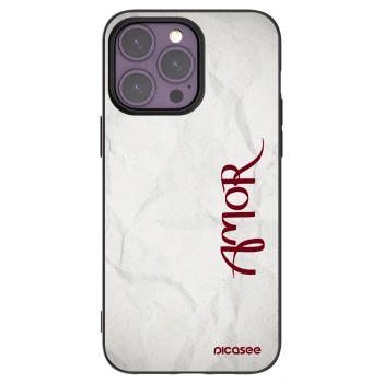 Picasee Μαύρη θήκη σιλικόνης για Apple iPhone 14 Pro Max - Amor