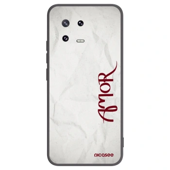 Picasee Μαύρη θήκη σιλικόνης για Xiaomi 13 Pro - Amor