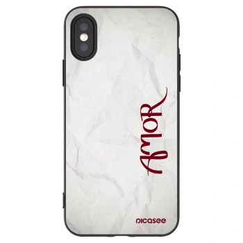 Picasee Μαύρη θήκη σιλικόνης για Apple iPhone X/XS - Amor