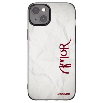 Picasee Μαύρη θήκη σιλικόνης για Apple iPhone 15 Plus - Amor
