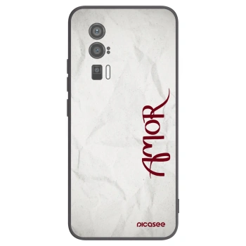 Picasee Μαύρη θήκη σιλικόνης για Xiaomi Poco F5 Pro 5G - Amor