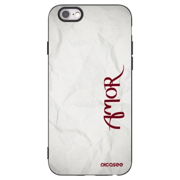 Picasee Μαύρη θήκη σιλικόνης για Apple iPhone 6/6S - Amor