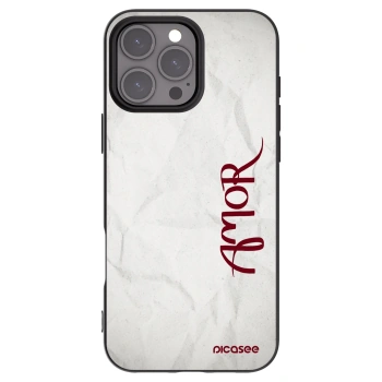 Picasee Μαύρη θήκη σιλικόνης για Apple iPhone 16 Pro Max - Amor