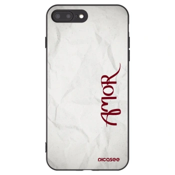 Picasee Μαύρη θήκη σιλικόνης για Apple iPhone 8 Plus - Amor