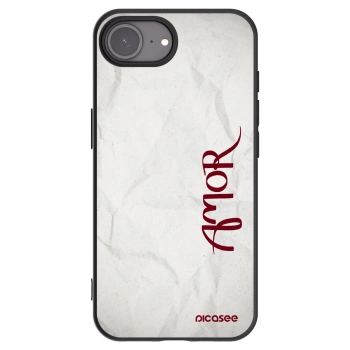 Picasee Μαύρη θήκη σιλικόνης για Apple iPhone 16e - Amor
