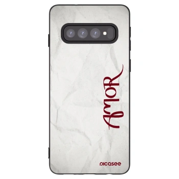 Picasee Μαύρη θήκη σιλικόνης για Samsung Galaxy S10 G973 - Amor