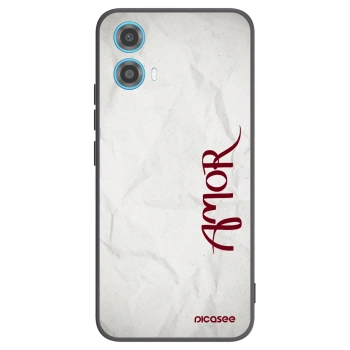 Picasee Μαύρη θήκη σιλικόνης για Motorola Moto G34 5G - Amor