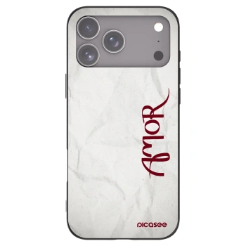 Picasee Μαύρη θήκη σιλικόνης για Apple iPhone 17 Pro Max - Amor