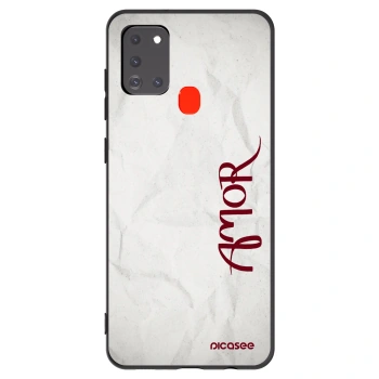 Picasee Μαύρη θήκη σιλικόνης για Samsung Galaxy A21s - Amor
