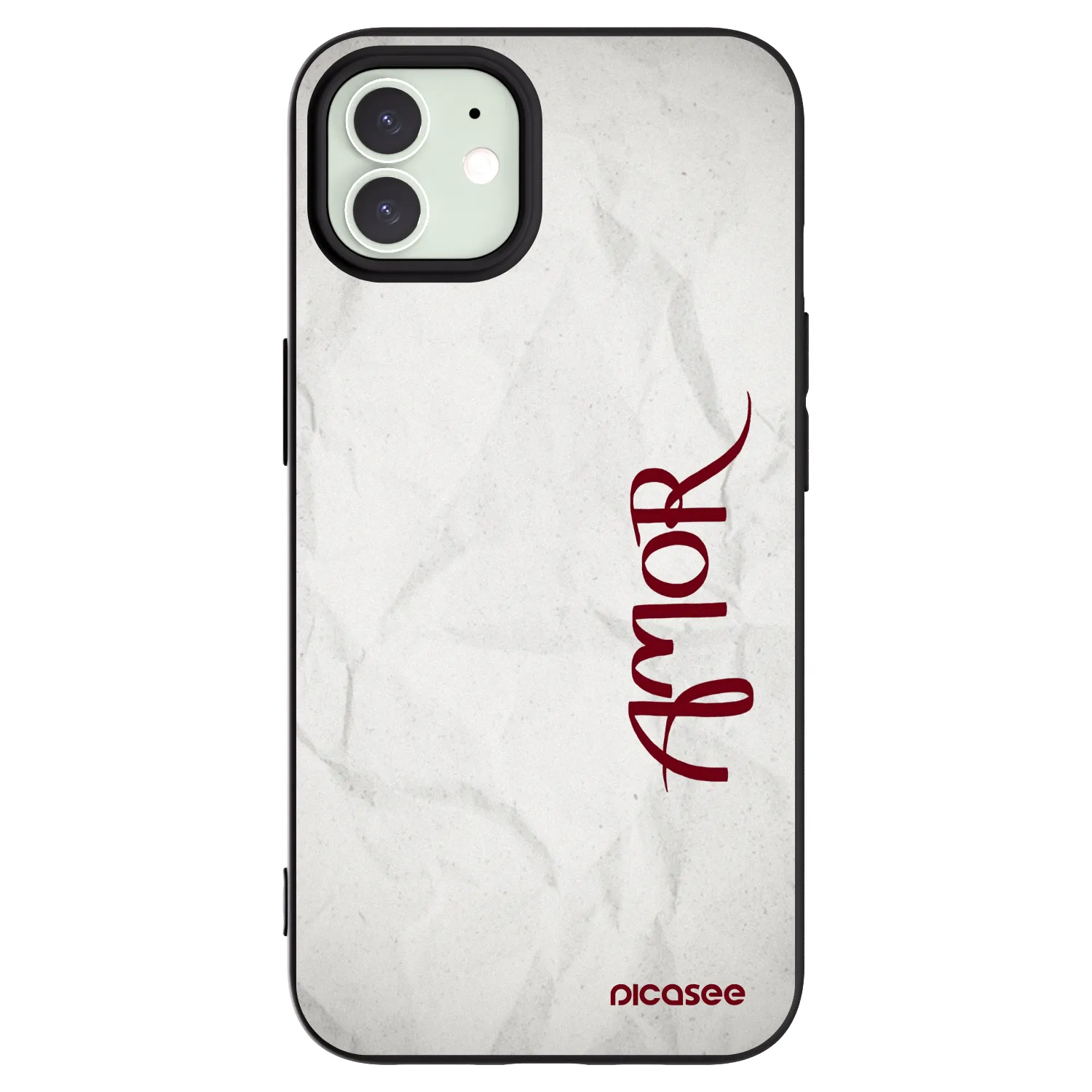 Picasee Μαύρη θήκη σιλικόνης για Apple iPhone 12 - Amor