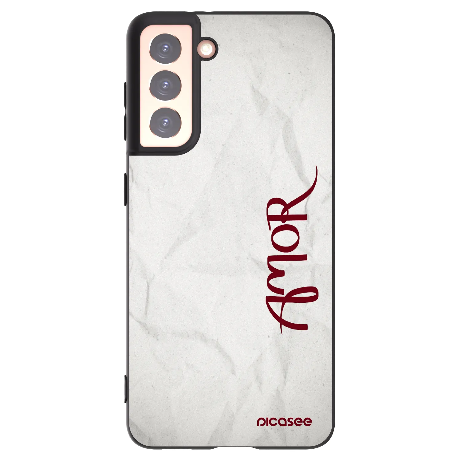 Picasee Μαύρη θήκη σιλικόνης για Samsung Galaxy S21 5G G991B - Amor