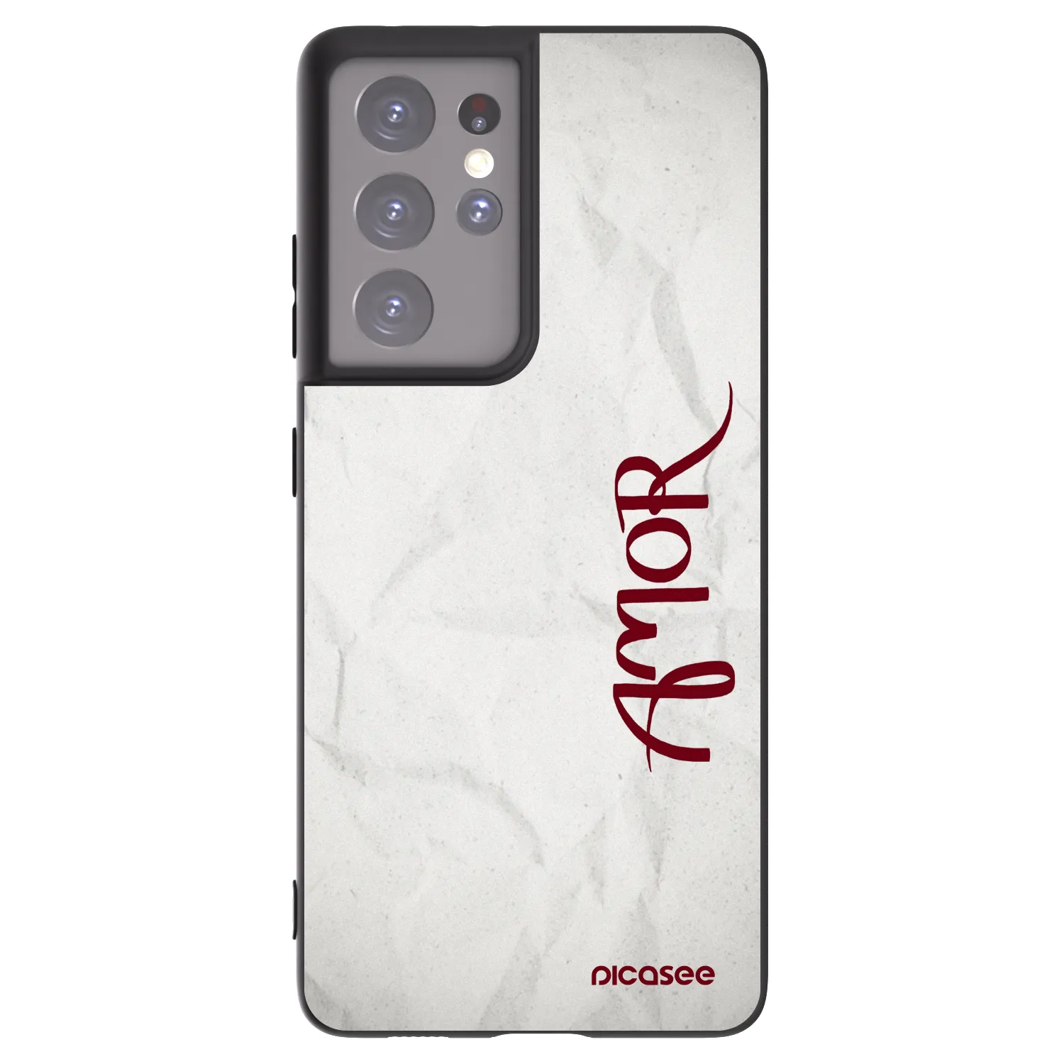 Picasee Μαύρη θήκη σιλικόνης για Samsung Galaxy S21 Ultra 5G G998B - Amor