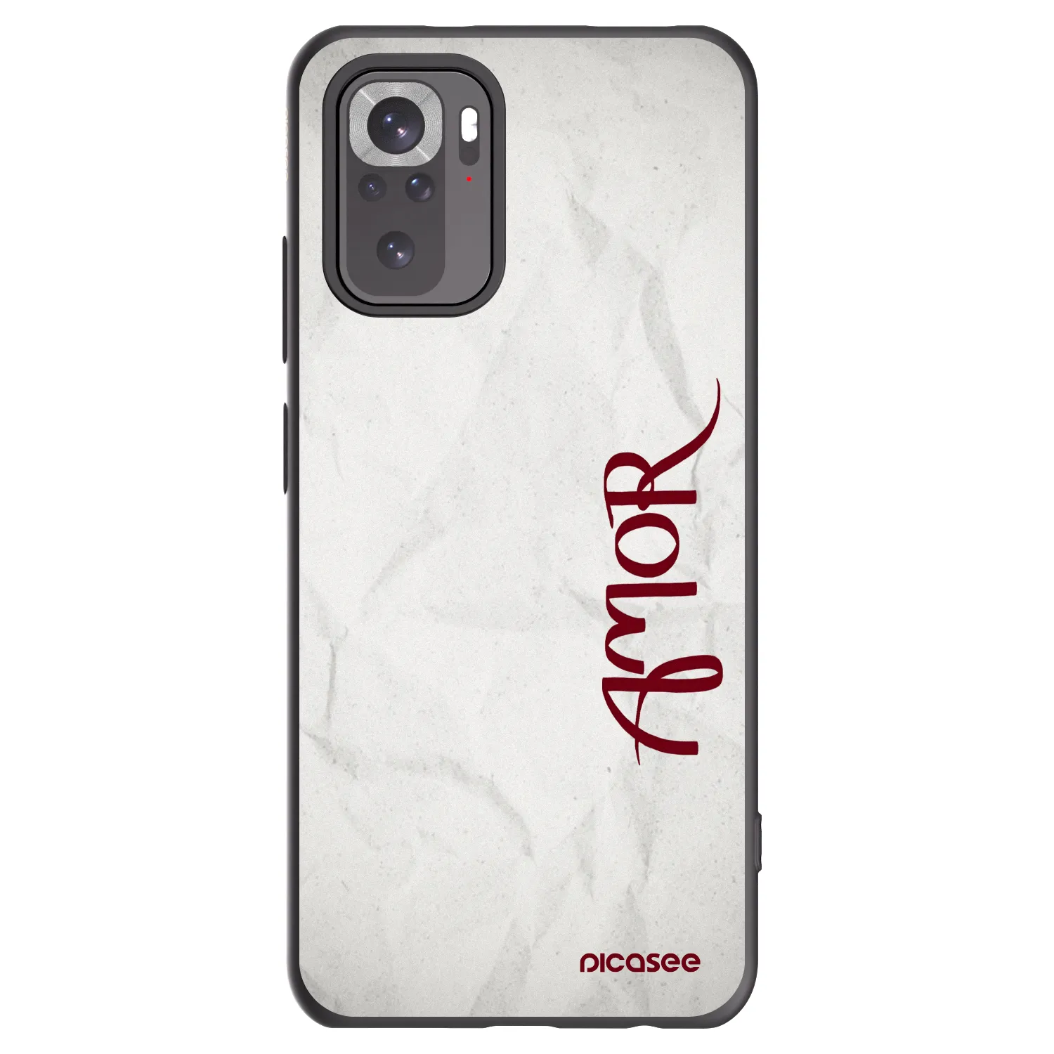 Picasee Μαύρη θήκη σιλικόνης για Xiaomi Redmi Note 10 - Amor