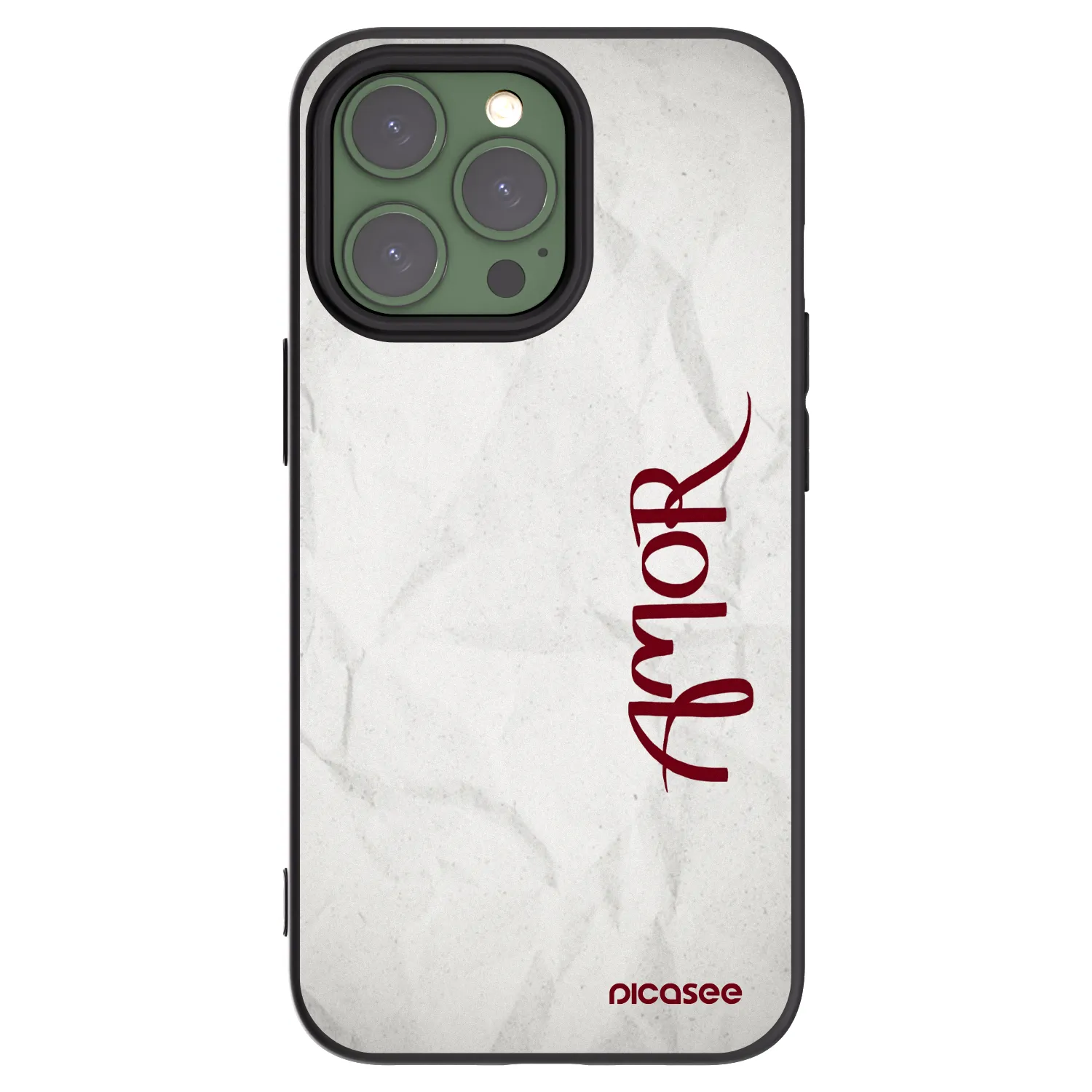 Picasee Μαύρη θήκη σιλικόνης για Apple iPhone 13 Pro - Amor