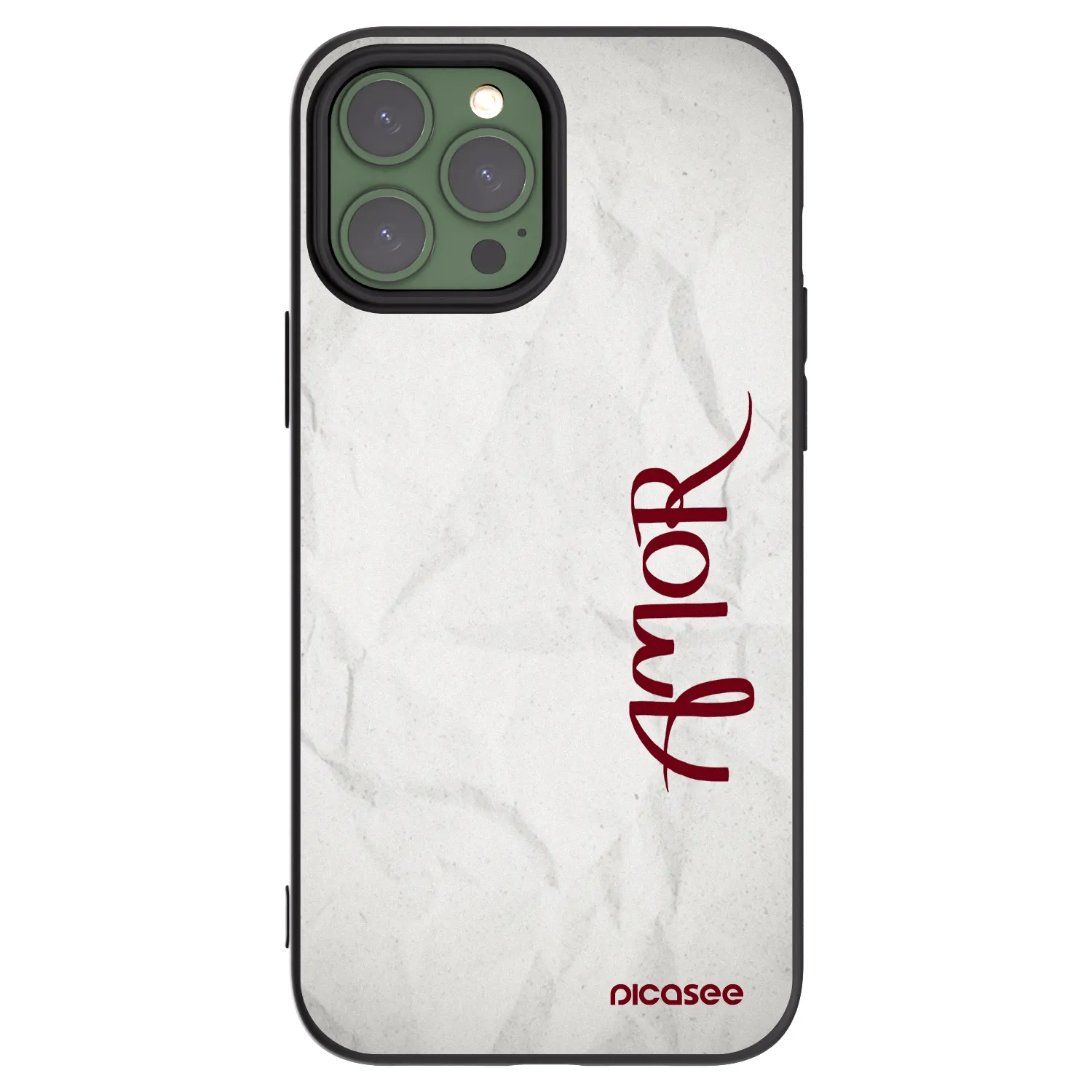 Picasee Μαύρη θήκη σιλικόνης για Apple iPhone 13 Pro Max - Amor