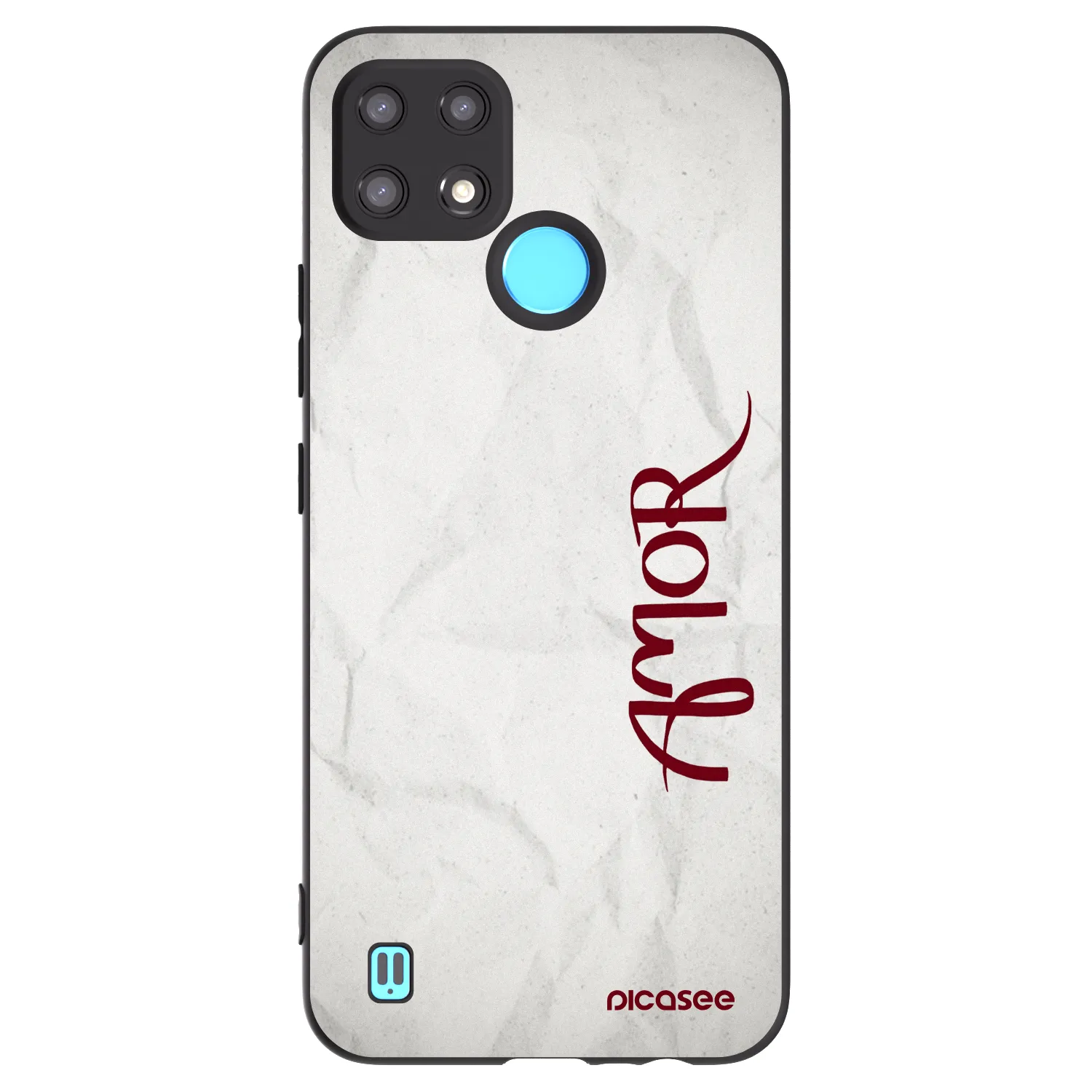 Picasee Μαύρη θήκη σιλικόνης για Realme C21 - Amor