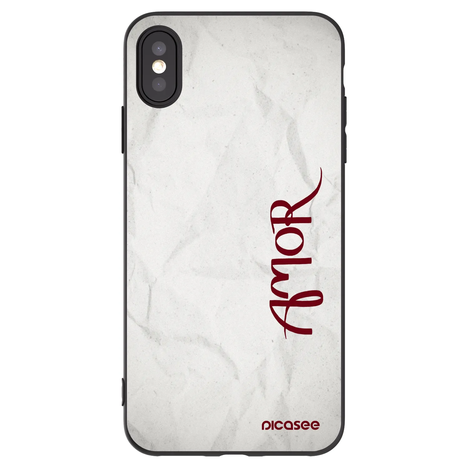 Picasee Μαύρη θήκη σιλικόνης για Apple iPhone XS Max - Amor