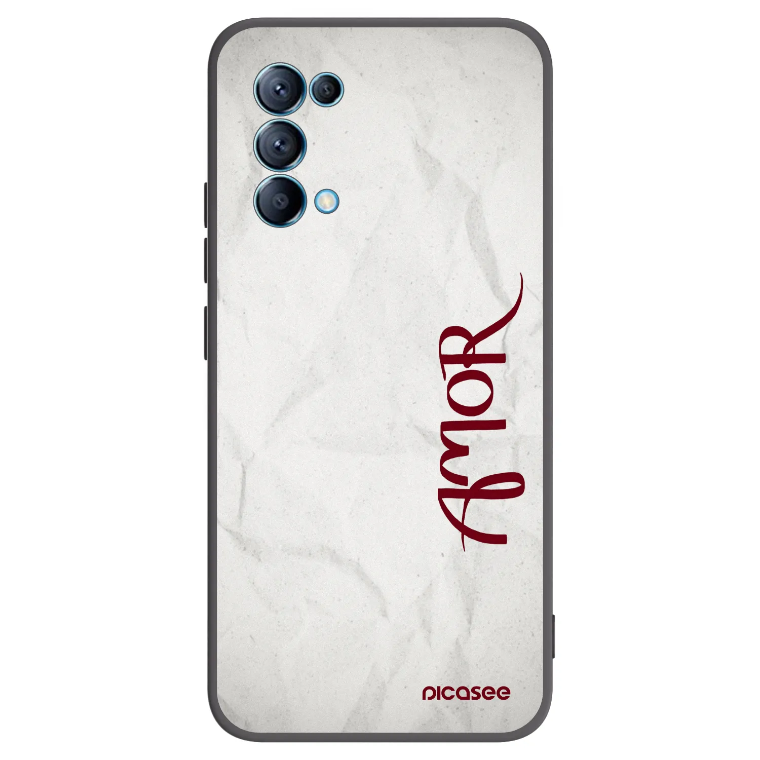 Picasee Μαύρη θήκη σιλικόνης για OPPO Reno 5 5G - Amor