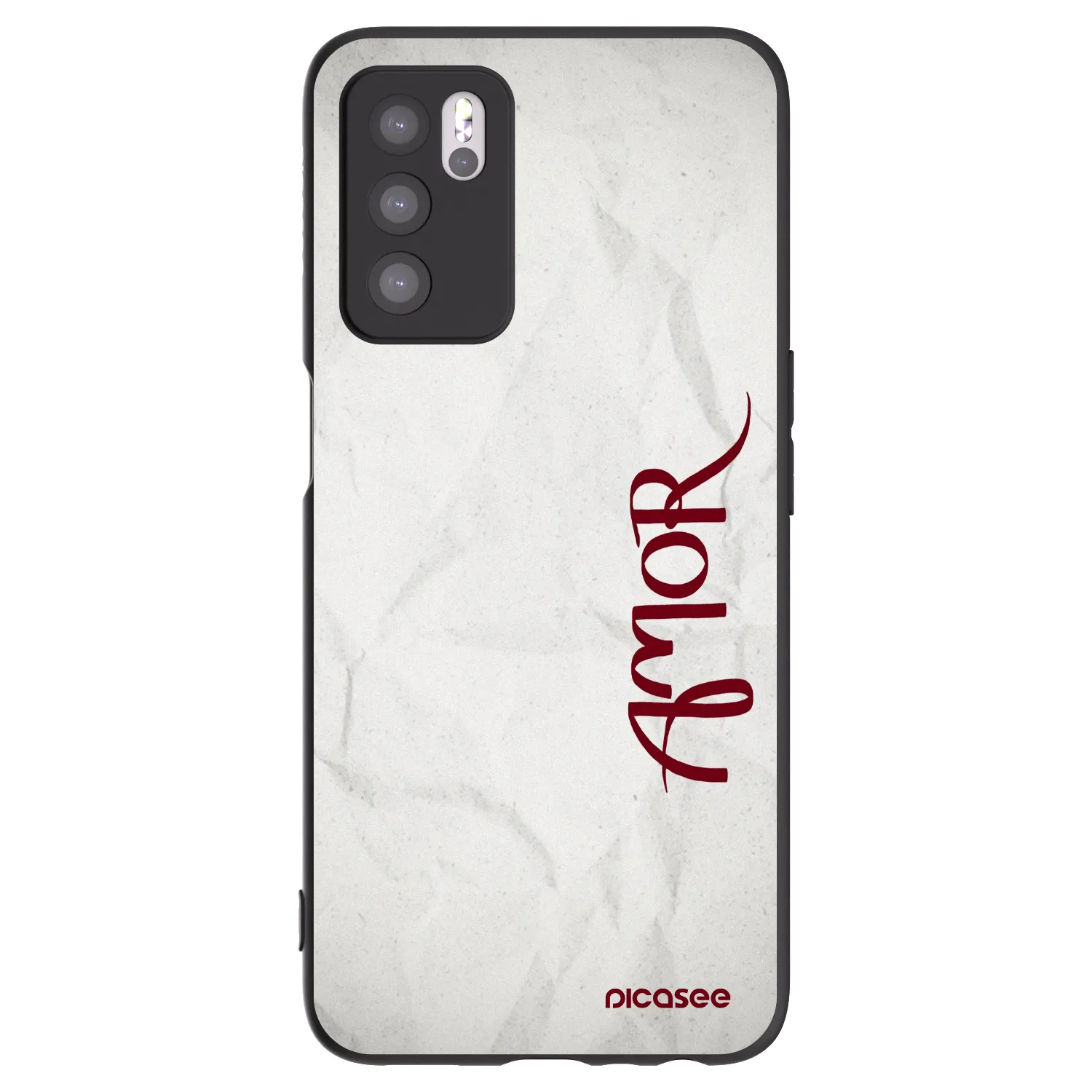 Picasee Μαύρη θήκη σιλικόνης για OPPO A16 - Amor