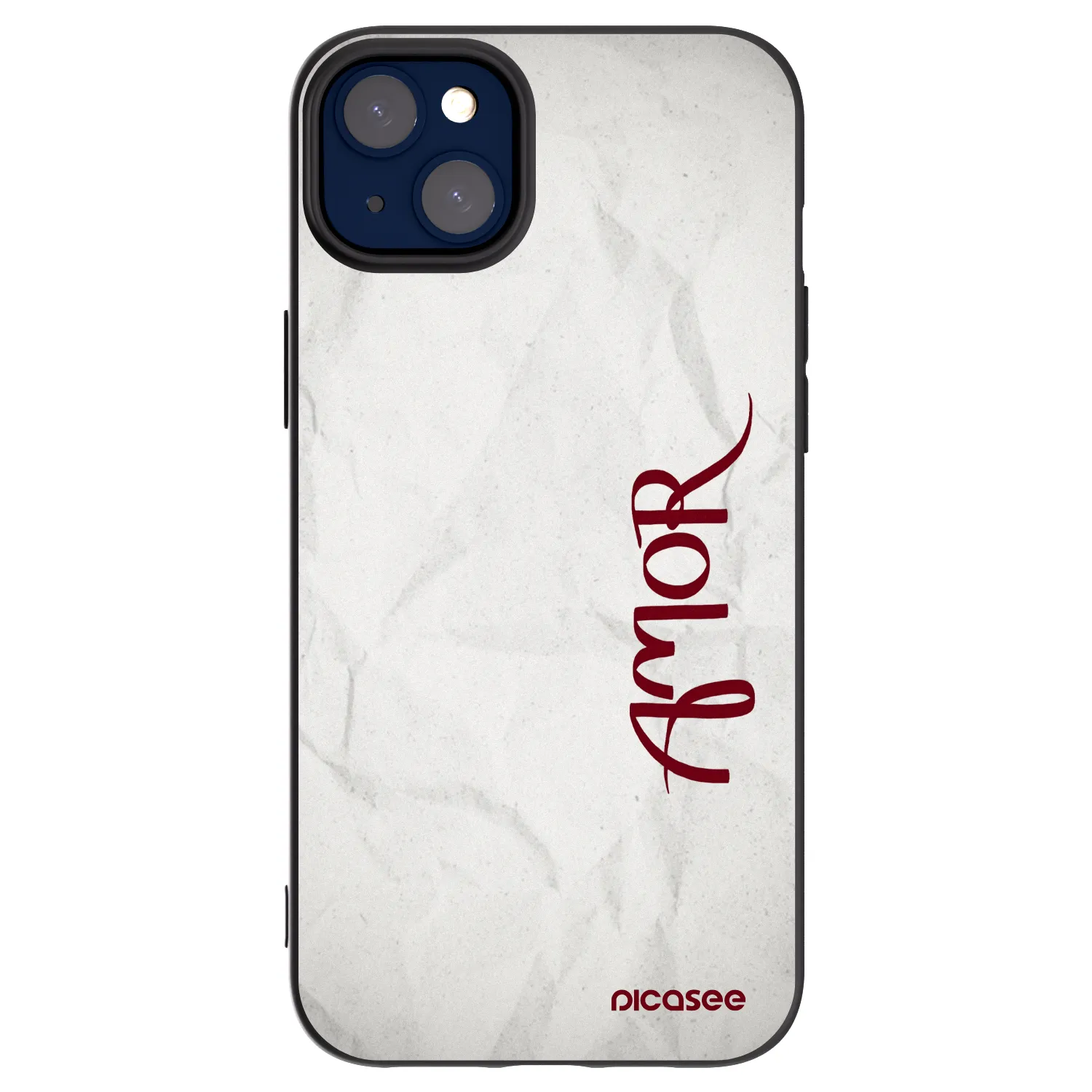 Picasee Μαύρη θήκη σιλικόνης για Apple iPhone 14 Plus - Amor