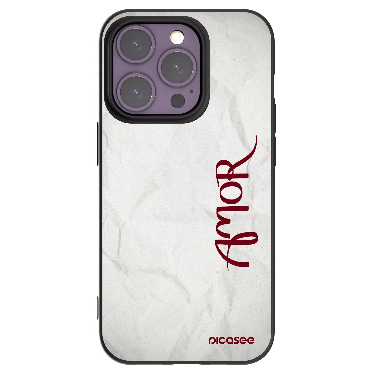 Picasee Μαύρη θήκη σιλικόνης για Apple iPhone 14 Pro - Amor
