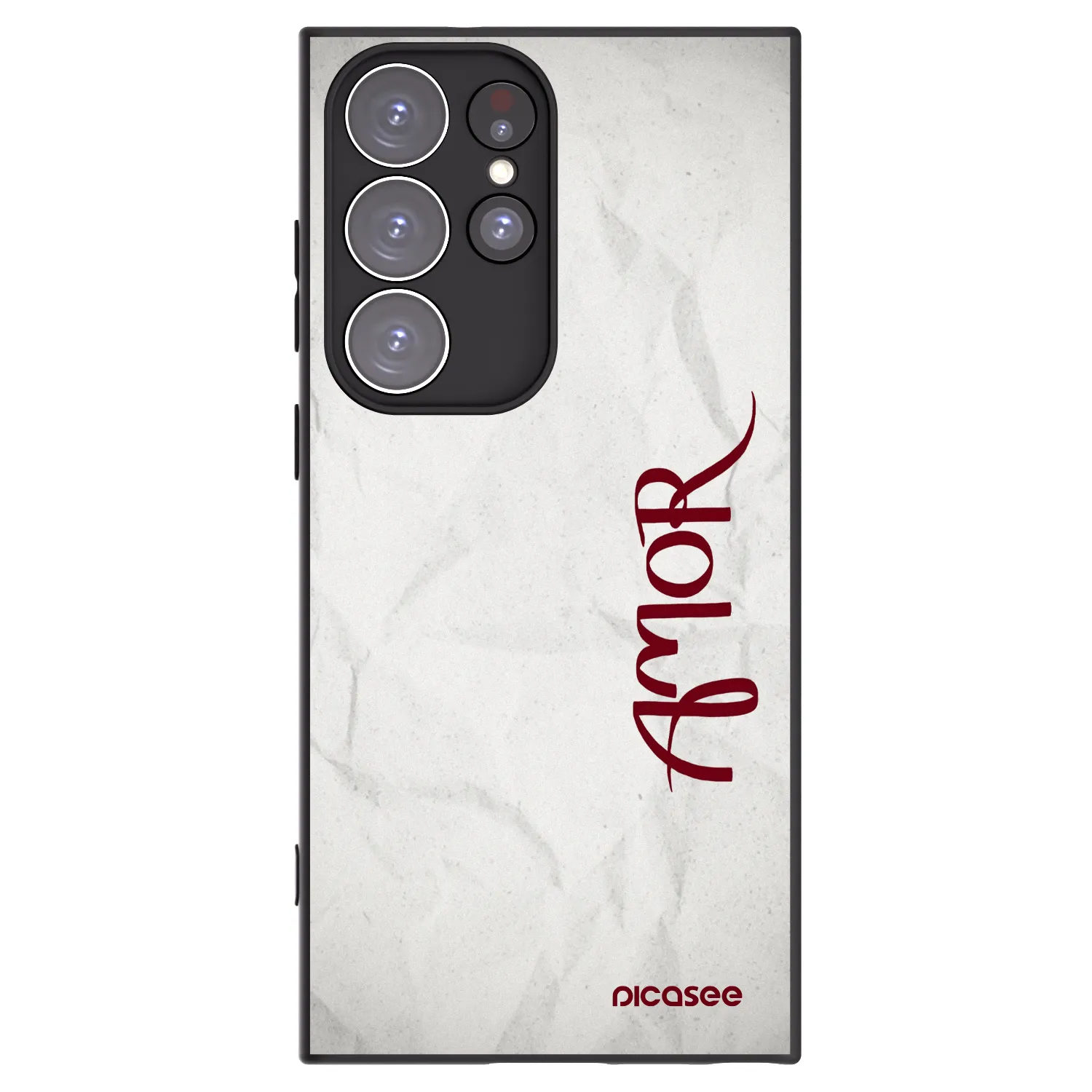 Picasee Μαύρη θήκη σιλικόνης για Samsung Galaxy S23 Ultra 5G - Amor