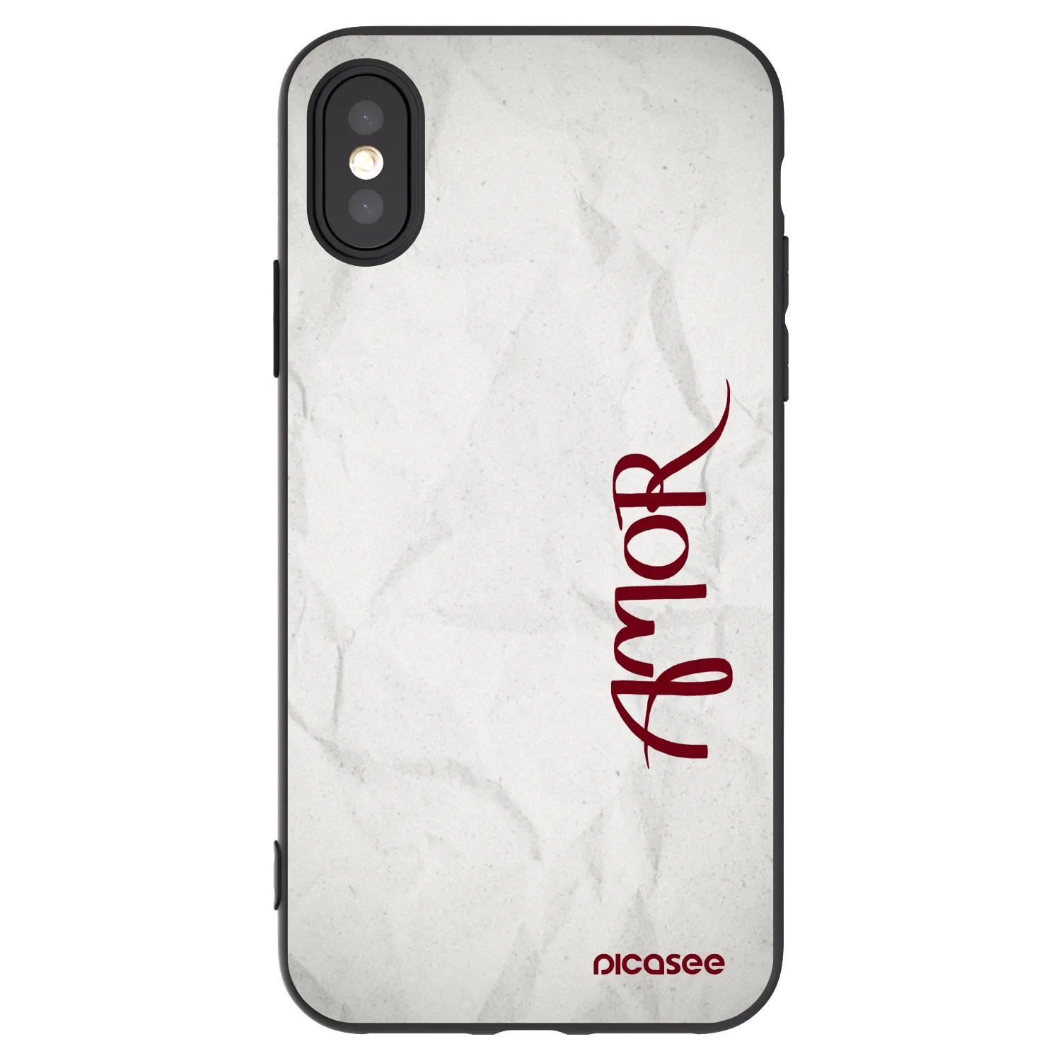 Picasee Μαύρη θήκη σιλικόνης για Apple iPhone X/XS - Amor