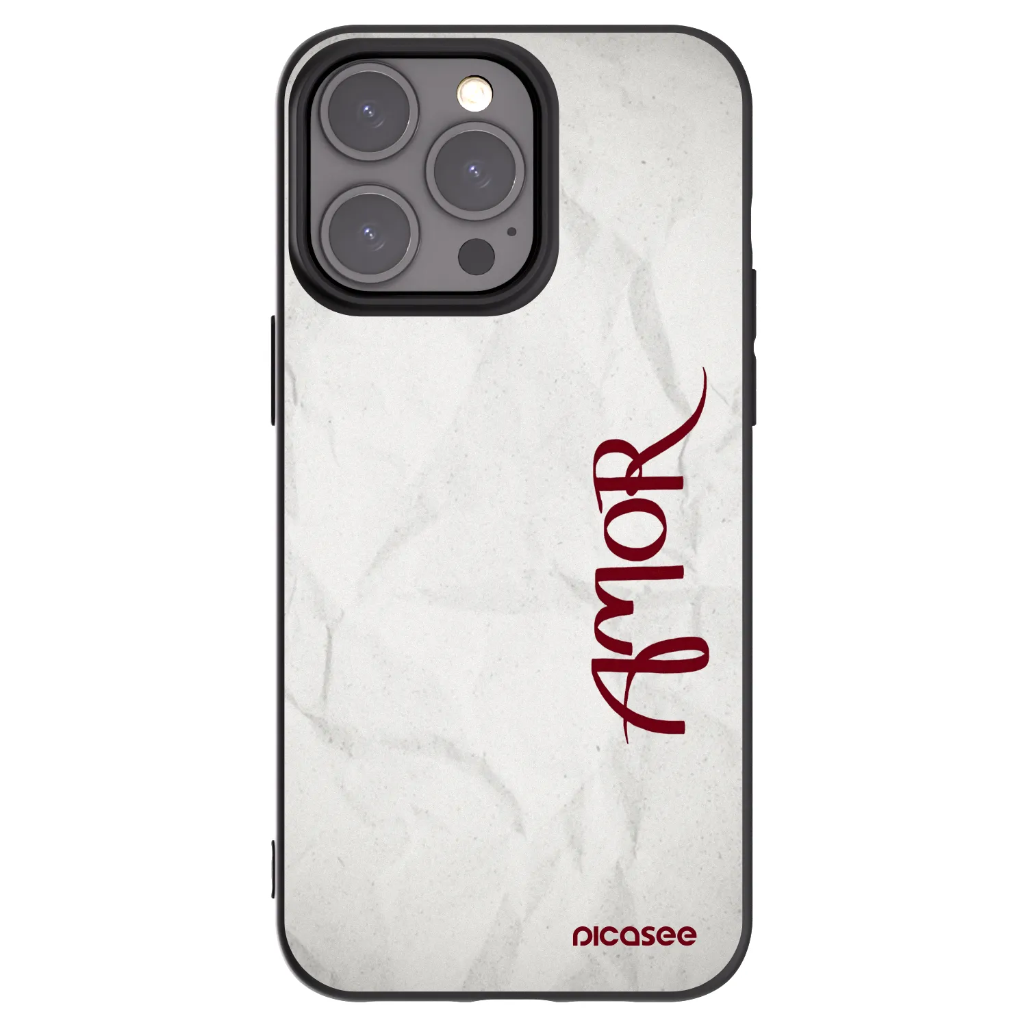 Picasee Μαύρη θήκη σιλικόνης για Apple iPhone 15 Pro Max - Amor