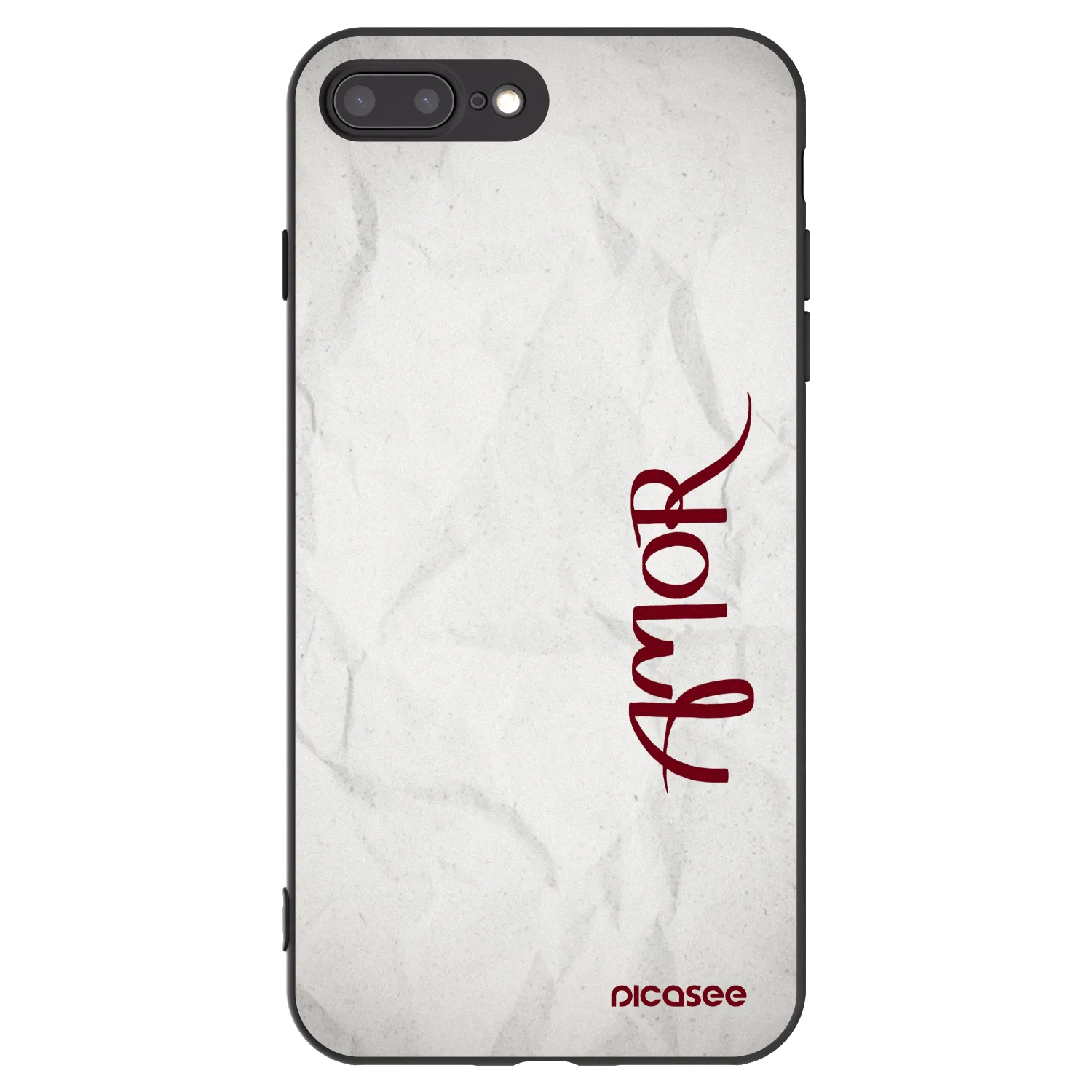 Picasee Μαύρη θήκη σιλικόνης για Apple iPhone 8 Plus - Amor