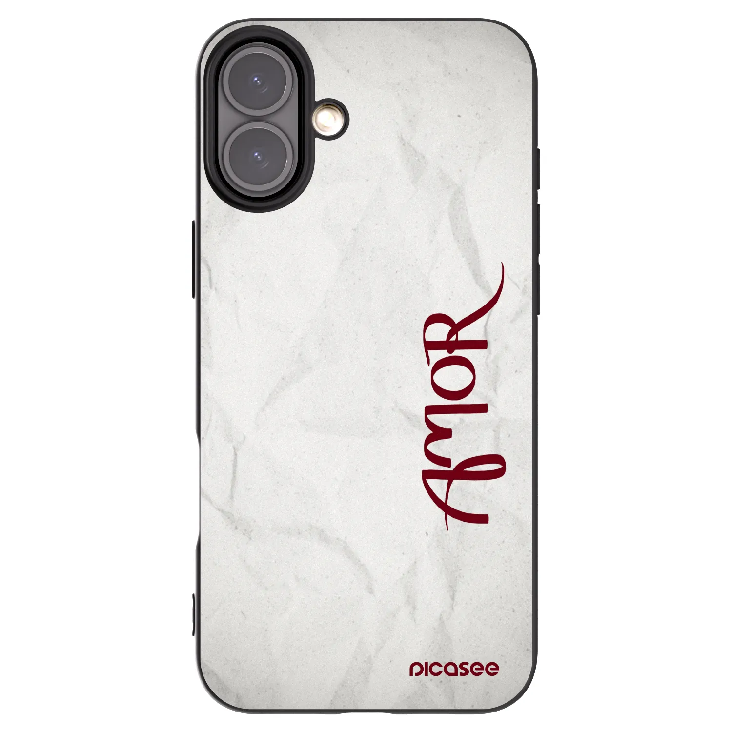 Picasee Μαύρη θήκη σιλικόνης για Apple iPhone 16 Plus - Amor