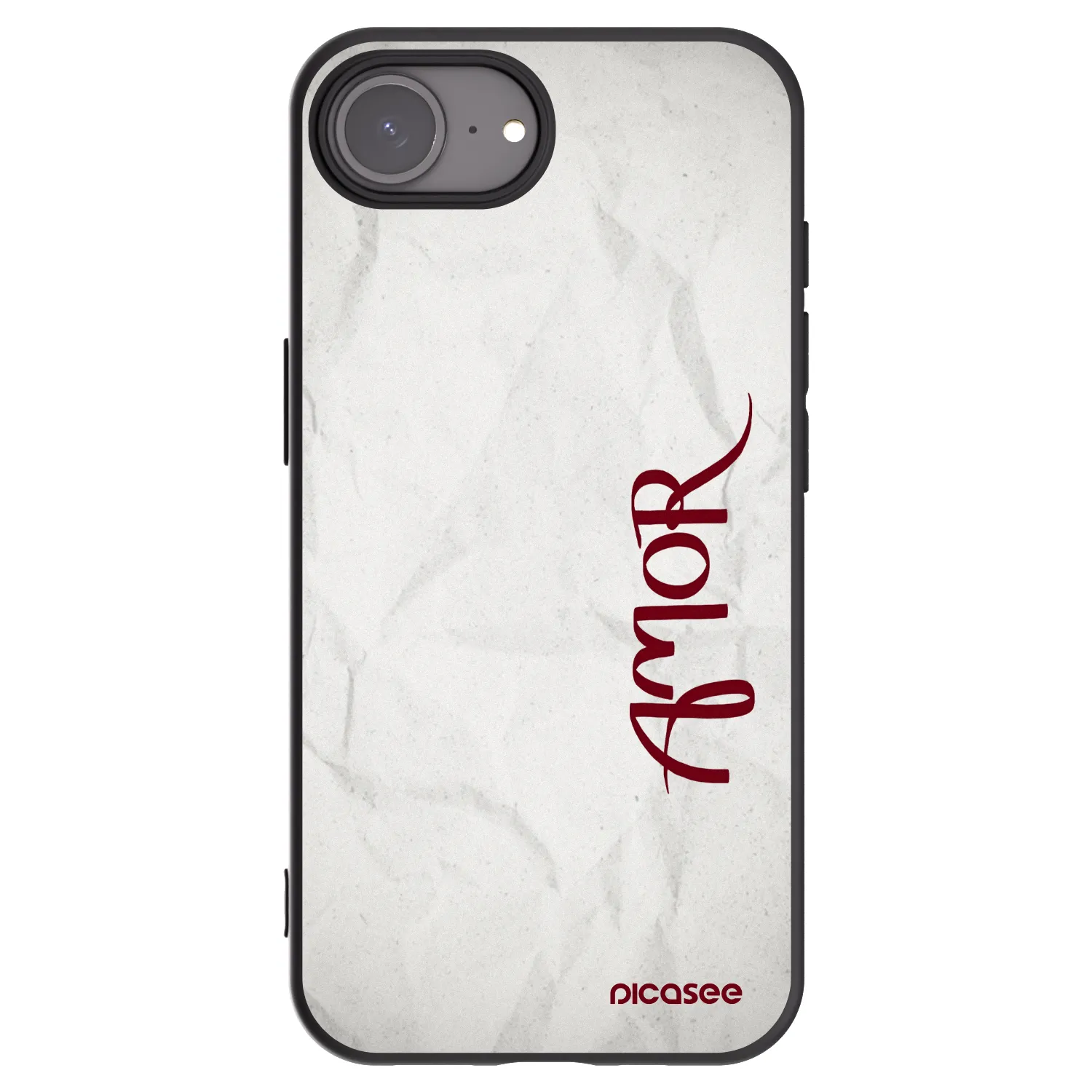 Picasee Μαύρη θήκη σιλικόνης για Apple iPhone 16e - Amor