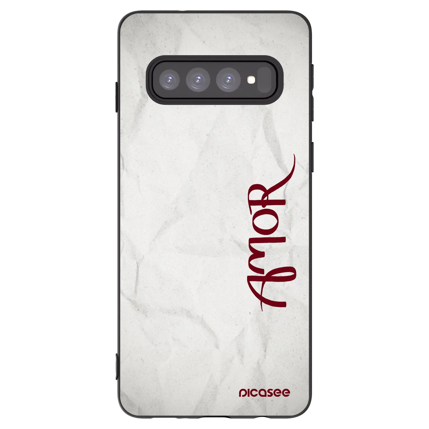 Picasee Μαύρη θήκη σιλικόνης για Samsung Galaxy S10 G973 - Amor
