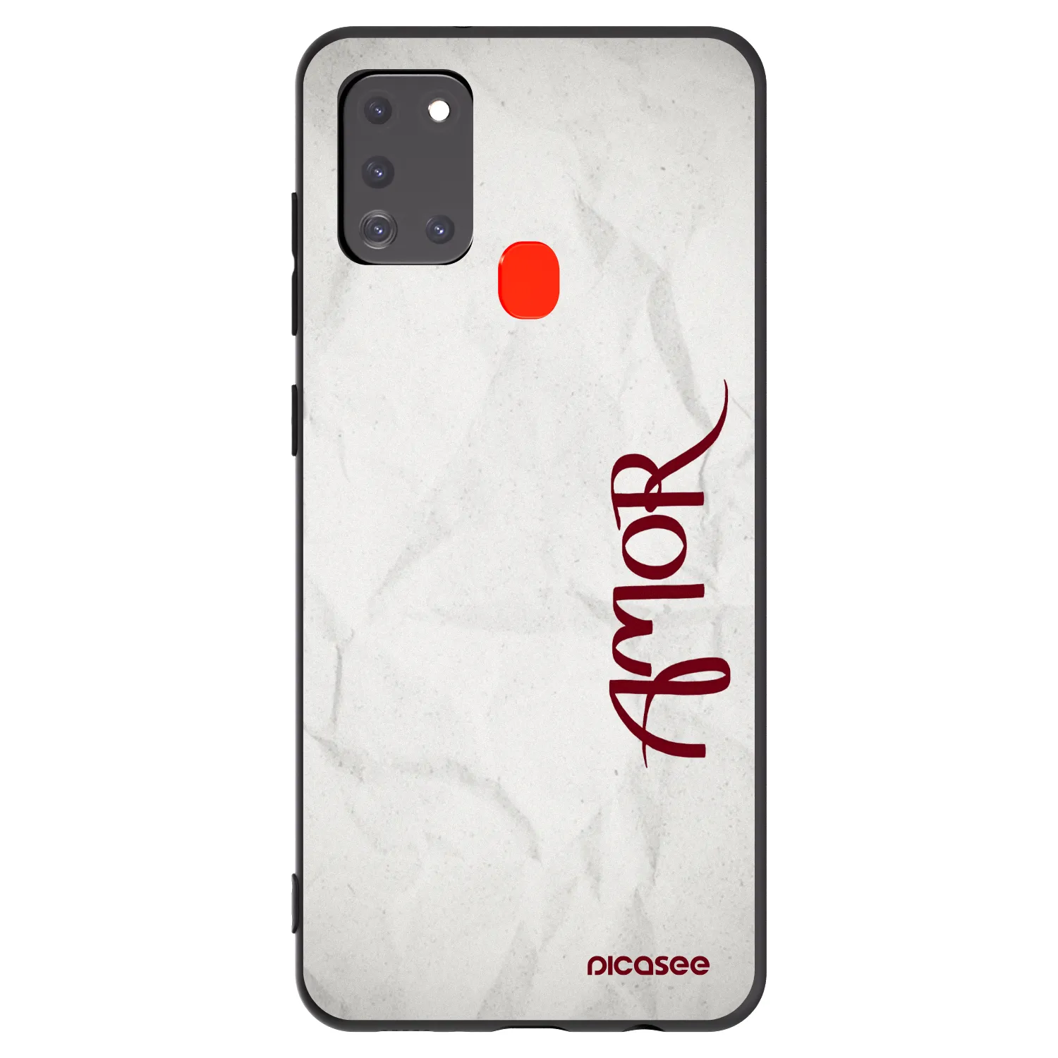 Picasee Μαύρη θήκη σιλικόνης για Samsung Galaxy A21s - Amor