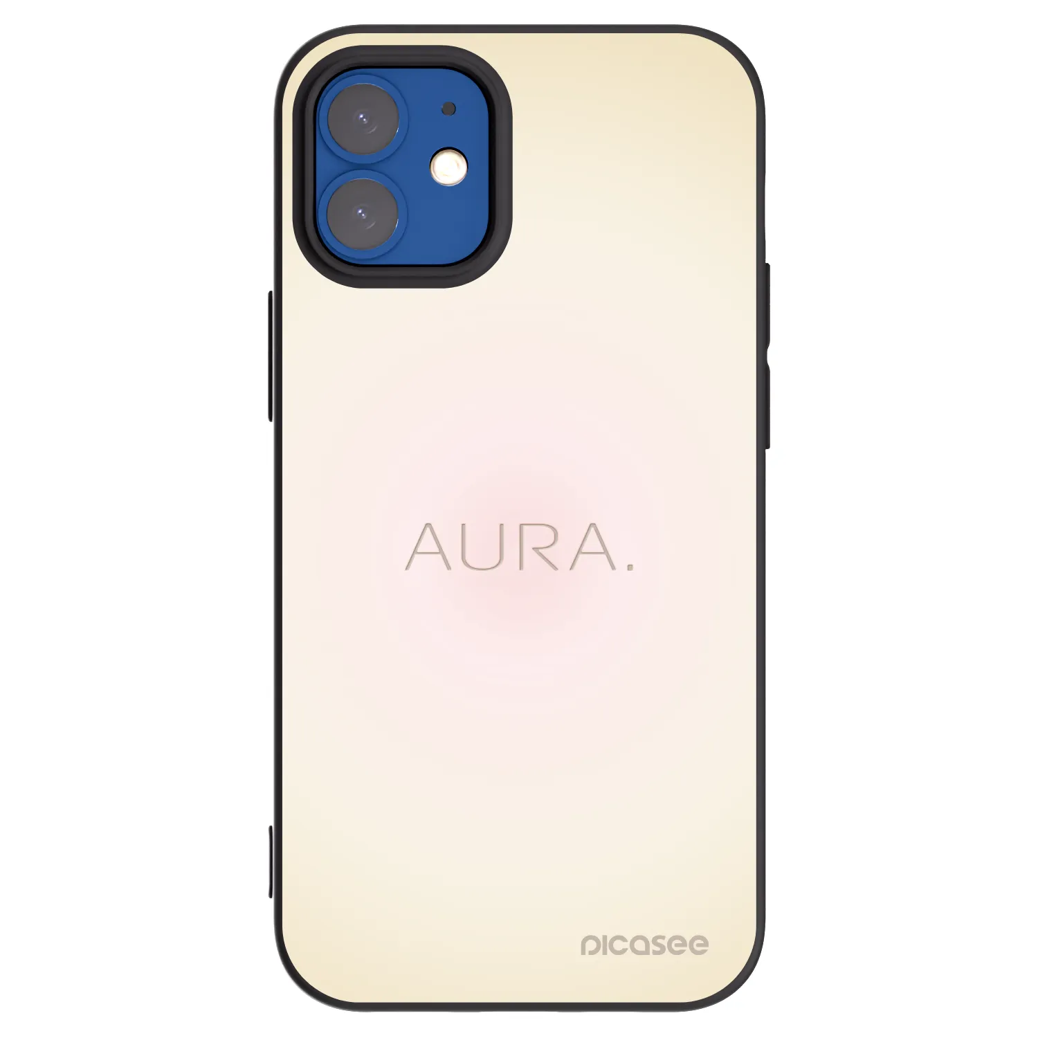 Picasee Μαύρη θήκη σιλικόνης για Apple iPhone 12 mini - Aura