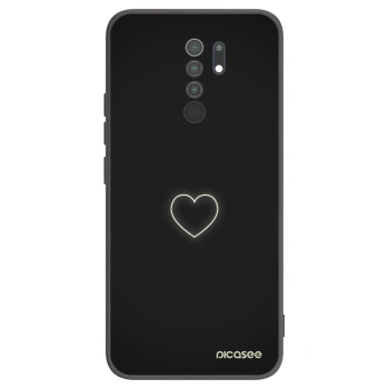 Picasee Μαύρη θήκη σιλικόνης για Xiaomi Redmi 9 - Heart