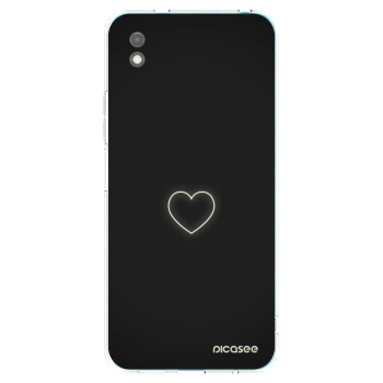 Picasee Μαύρη θήκη σιλικόνης για Xiaomi Redmi 9A - Heart