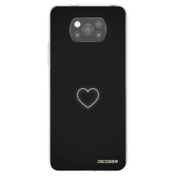 Picasee Μαύρη θήκη σιλικόνης για Xiaomi Poco X3 - Heart