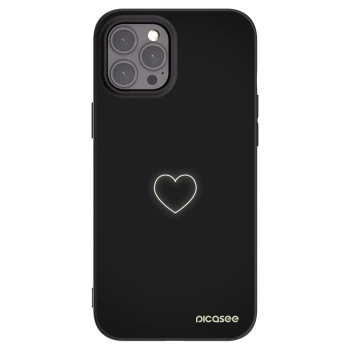 Picasee Μαύρη θήκη σιλικόνης για Apple iPhone 12 Pro Max - Heart