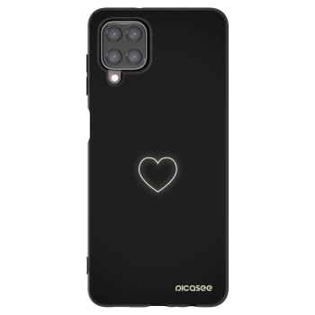 Picasee Μαύρη θήκη σιλικόνης για Samsung Galaxy A12 A125F - Heart
