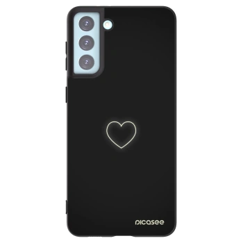 Picasee Μαύρη θήκη σιλικόνης για Samsung Galaxy S21+ 5G G996F - Heart
