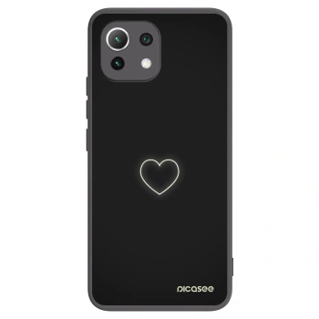Picasee Μαύρη θήκη σιλικόνης για Xiaomi Mi 11 Lite - Heart