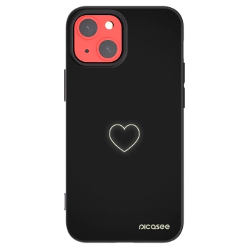 Picasee Μαύρη θήκη σιλικόνης για Apple iPhone 13 mini - Heart