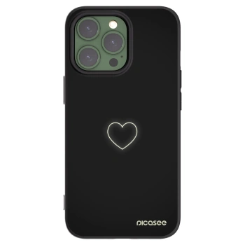 Picasee Μαύρη θήκη σιλικόνης για Apple iPhone 13 Pro - Heart