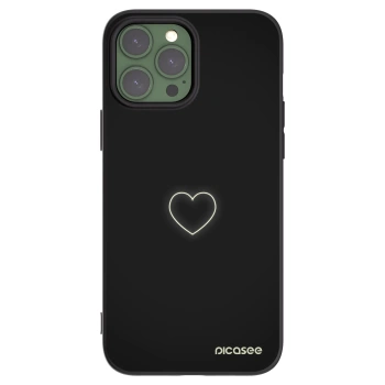 Picasee Μαύρη θήκη σιλικόνης για Apple iPhone 13 Pro Max - Heart